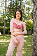 Set Cover Up Mesh Rosa