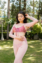 Set Cover Up Mesh Rosa