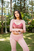 Set Cover Up Mesh Rosa