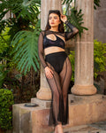 Set Cover Up Mesh Negro