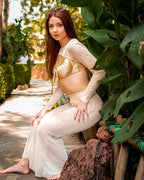 Set Cover Up Mesh Beige