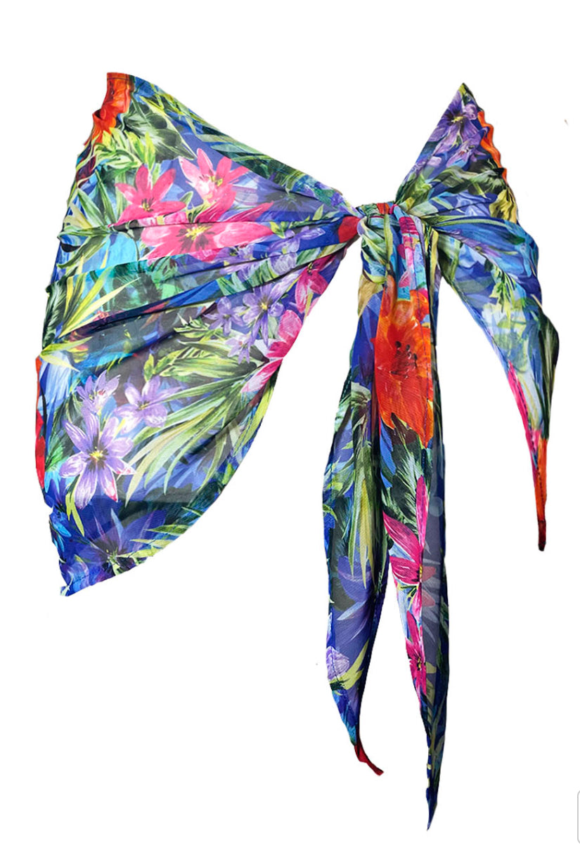 Pareo básico estampado tropical