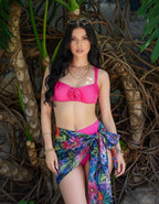 Pareo básico estampado tropical